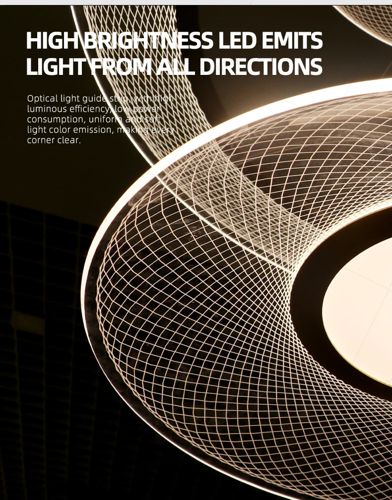 Living Room Chandeliers Restaurant Hanging Lamp Kitchen Pendant Lights Aluminum Chandeliers Villa Ceiling Led Chandelier