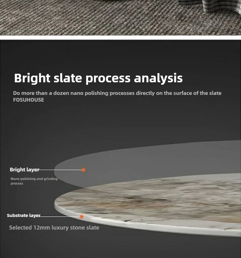 Bright Oval Coffee Table - Italian Rock Slab Design