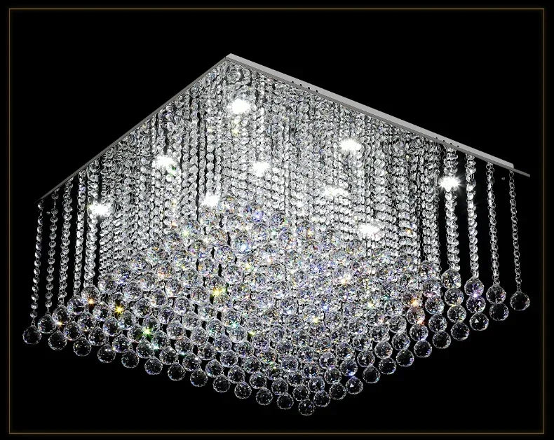Modern Crystal Chandelier Square Luxury Lamp Indoor Hanging Lighting Equipment For Living Room Dining Room Lobby Ceiling Lustres