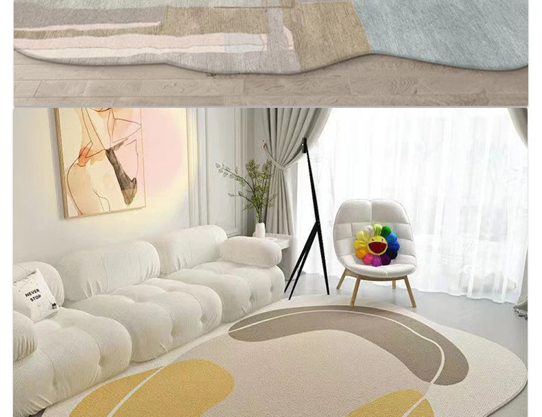 Living Room Carpet Irregular Rug Home Decoration Modern Bedroom Lounge Large Area Rugs Soft Thickened Fluffy Plush Floor Mat