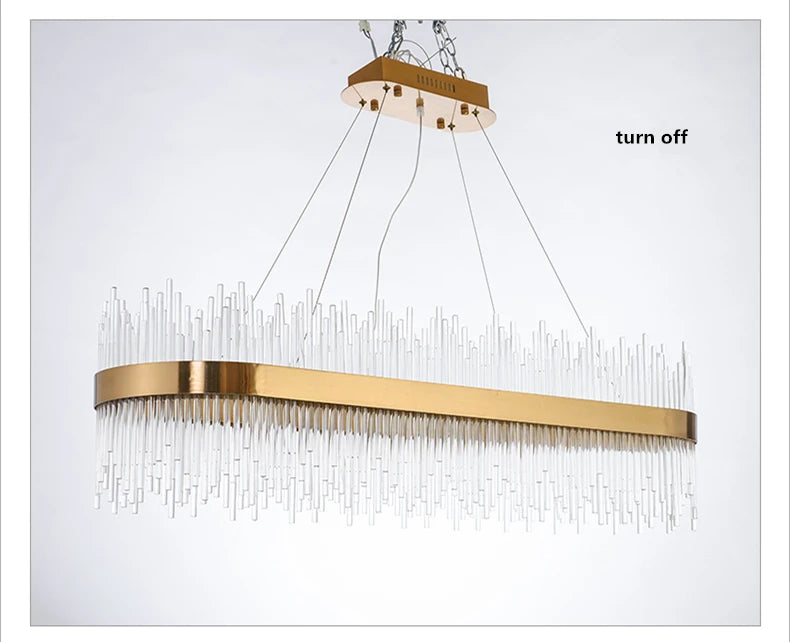 Modern Luxury Drawing Room Glass Led Chandelier Dining Room Led Dimmable Pendant Lamp Lustre Gold Metal Lamp Fixtures Lamparas