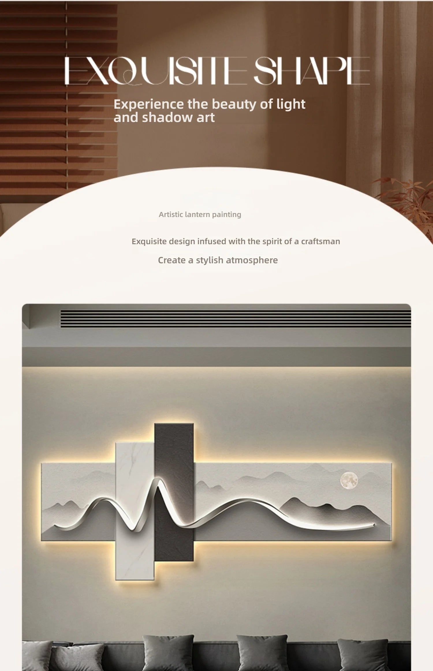 Modern Wabi Sabi LED Wall Art - Luxury Decorative Light Painting