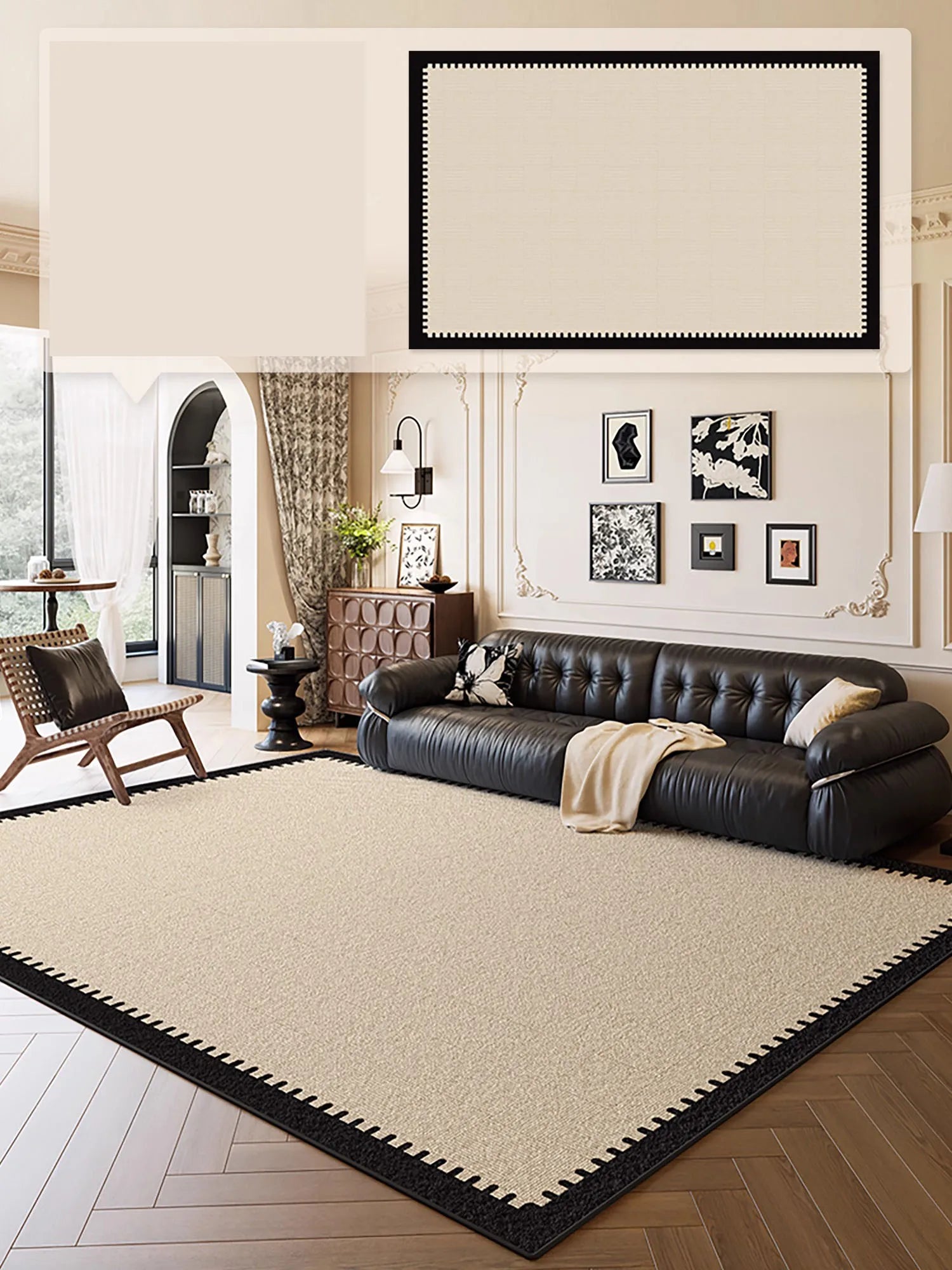 Modern Geometric Area Rug - Luxury Carpet for Living Room & Bedroom