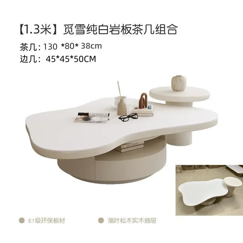 Italian Luxury Coffee Table Set - White Cloud Design