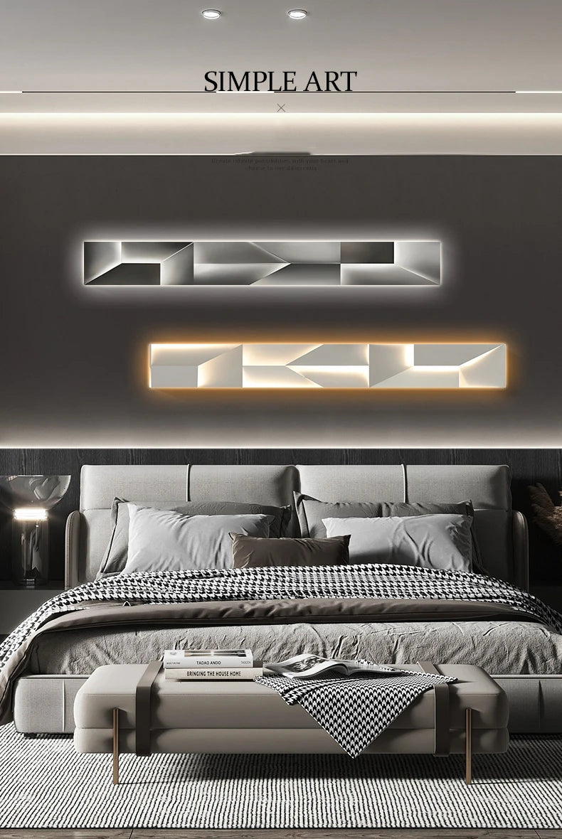 Modern LED Wall Art Light - Minimalist Bedroom & Living Room Decor