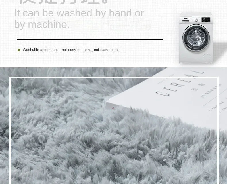 Super Soft Round Plush Rug - Fluffy Area Carpet for Living Room & Bedroom