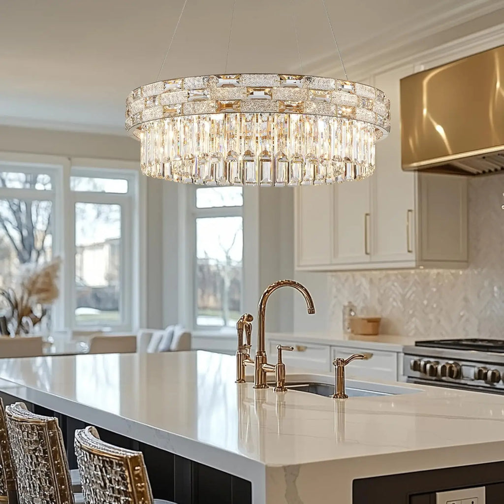 Modern Gold Crystal Chandeliers for Dining Room Living Room Vila Luxury Large Chandelier Pendant Light Fixture Kitchen Island
