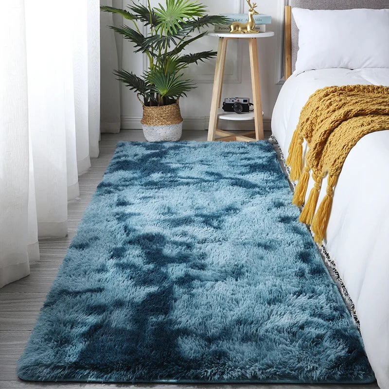 Furry Plush Area Rug - Modern Nordic Style Carpet for Living Room & Bedroom