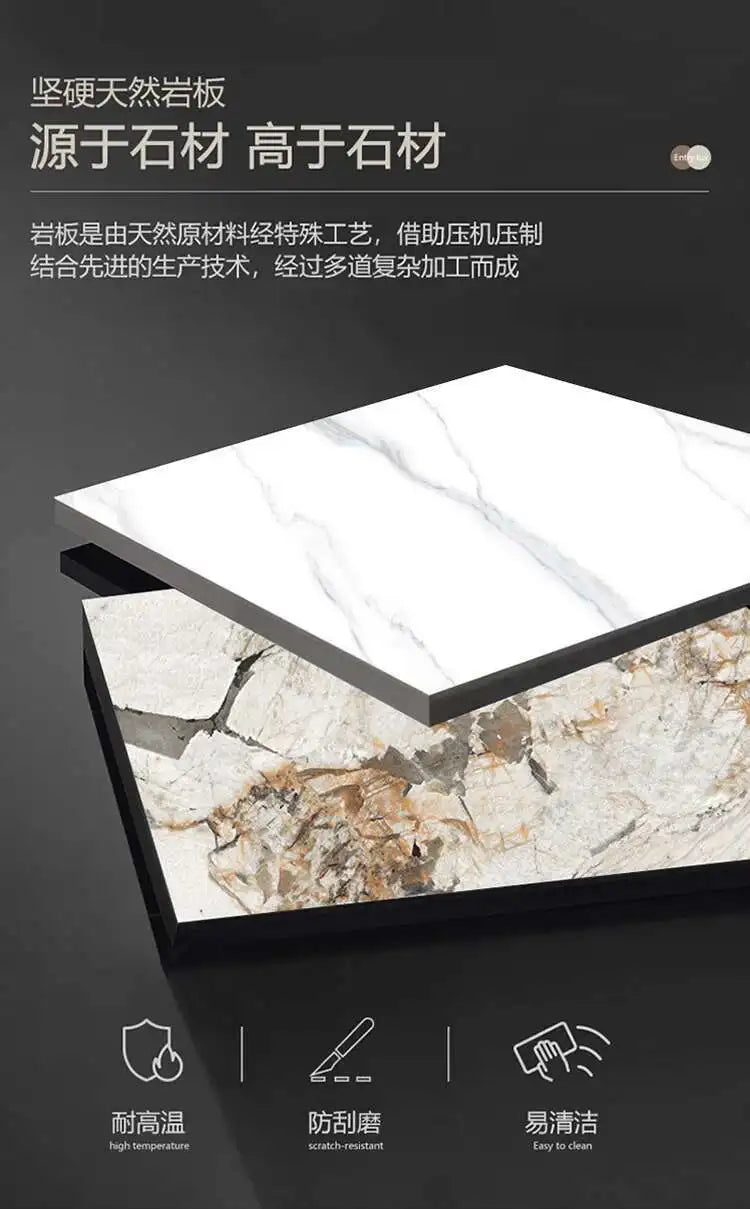 Modern Marble Effect Coffee Table - Nordic Oval Design