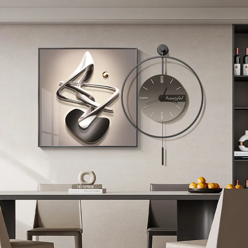 Modern LED Wall Clock - Luxury Restaurant & Living Room Decorative Art