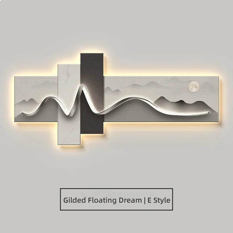 Modern Wabi Sabi LED Wall Art - Luxury Decorative Light Painting