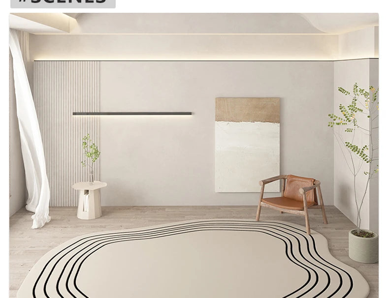 Living Room Carpet Irregular Rug Home Decoration Modern Bedroom Lounge Large Area Rugs Soft Thickened Fluffy Plush Floor Mat
