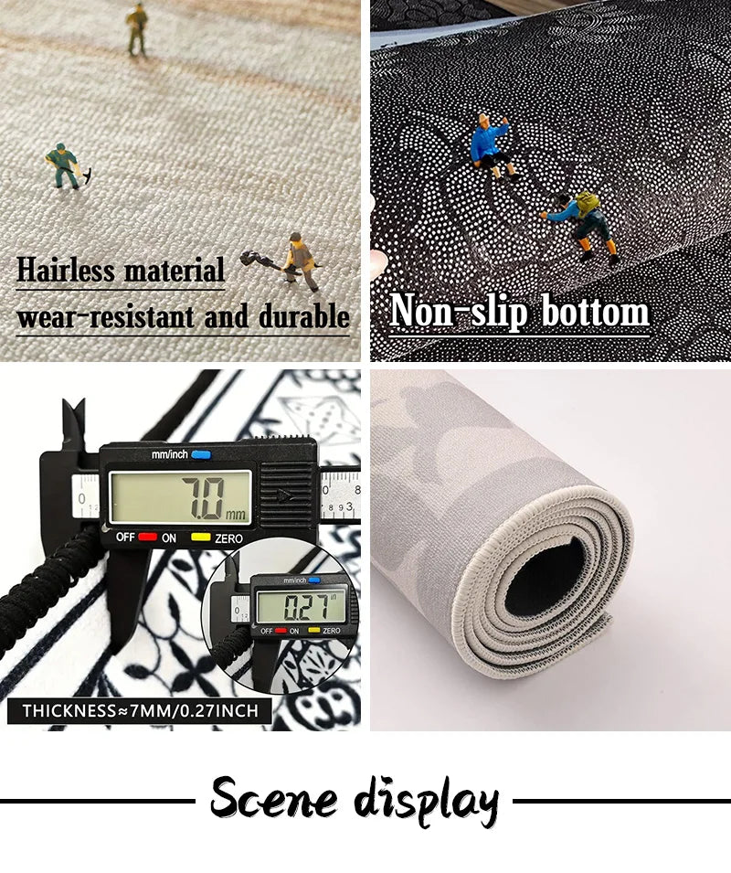 Modern Geometric Area Rug - Luxury Carpet for Living Room & Bedroom