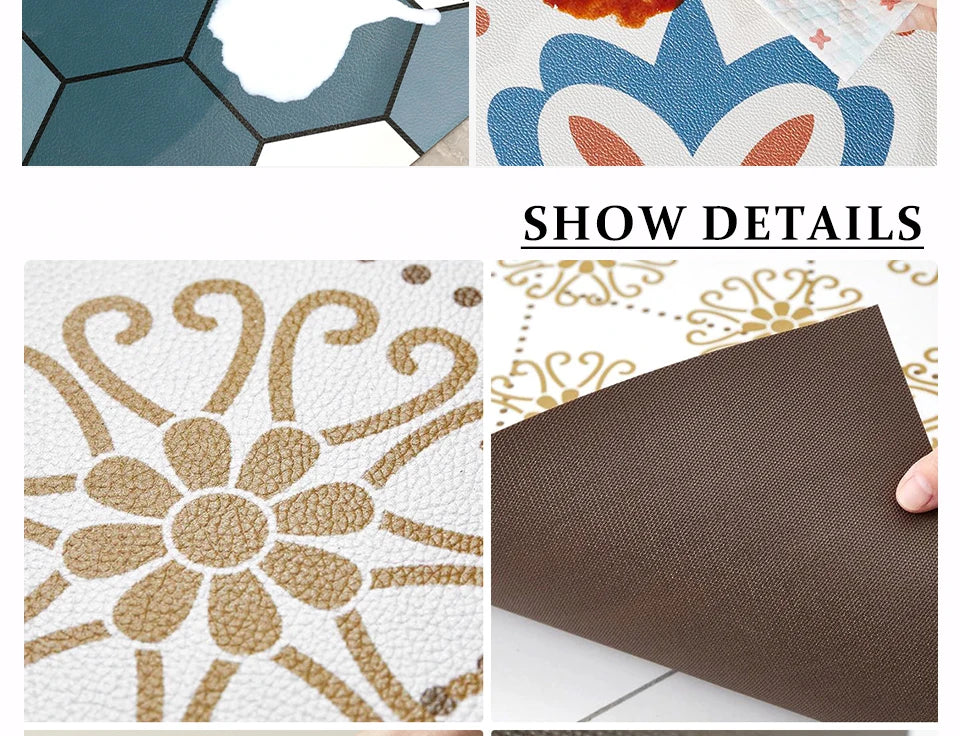 Waterproof Kitchen Floor Mat - Oil-Proof PVC Carpet Runner for Kitchen & Hallway