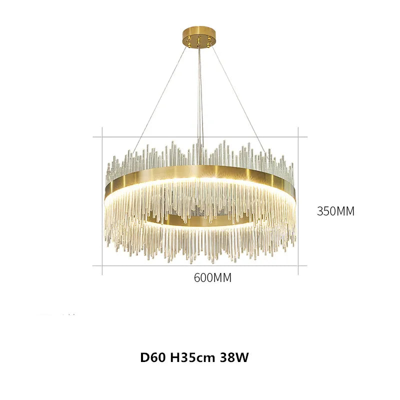 Modern Luxury Drawing Room Glass Led Chandelier Dining Room Led Dimmable Pendant Lamp Lustre Gold Metal Lamp Fixtures Lamparas