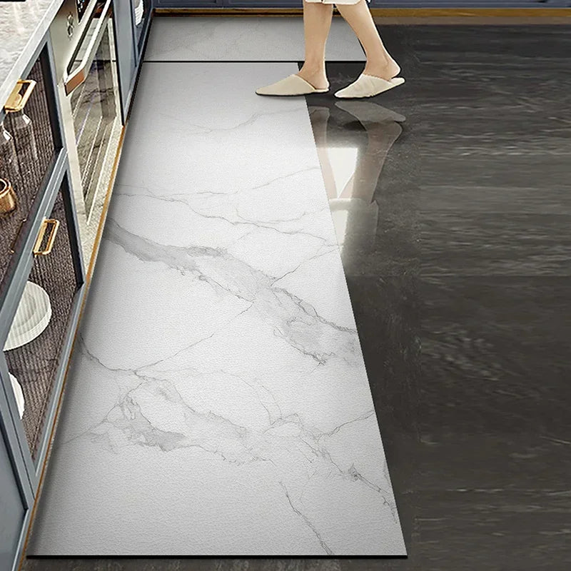 Waterproof Kitchen Floor Mat - Oil-Proof PVC Carpet Runner for Kitchen & Hallway