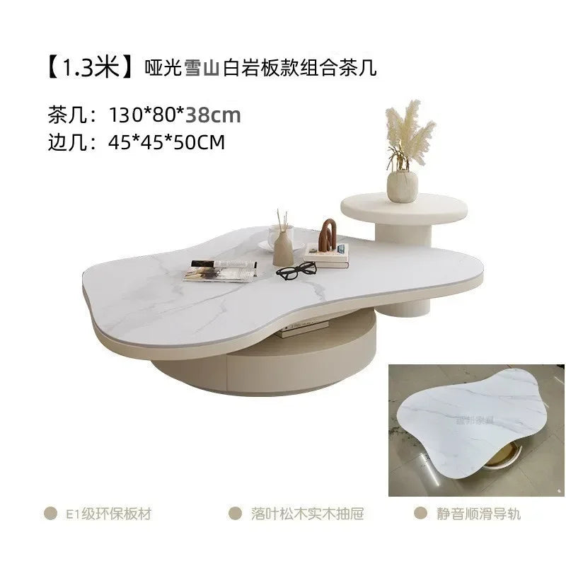 Italian Luxury Coffee Table Set - White Cloud Design