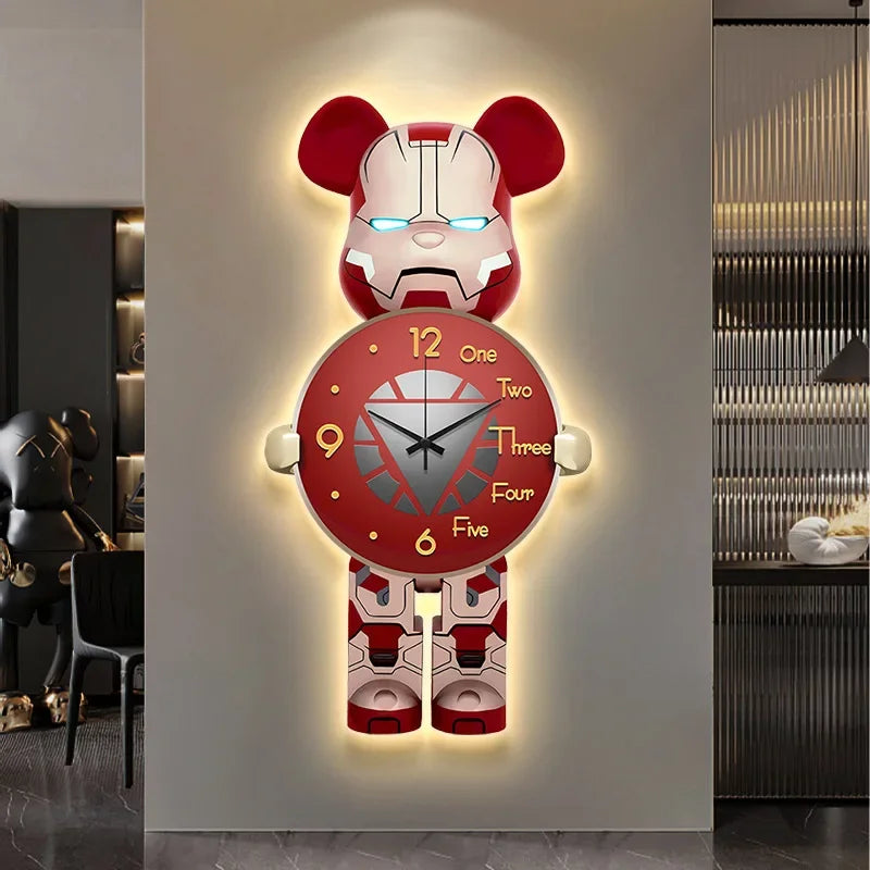 Modern LED Wall Clock - Digital Display with Ambient Lighting