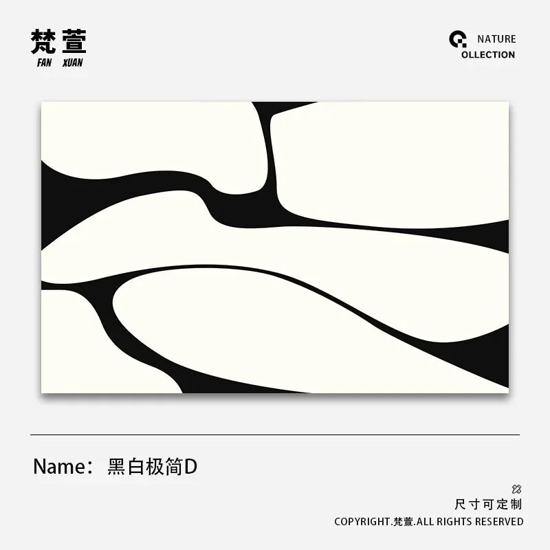 Minimalist Geometric Area Rug - Luxury Black & White Carpet for Living Room & Bedroom