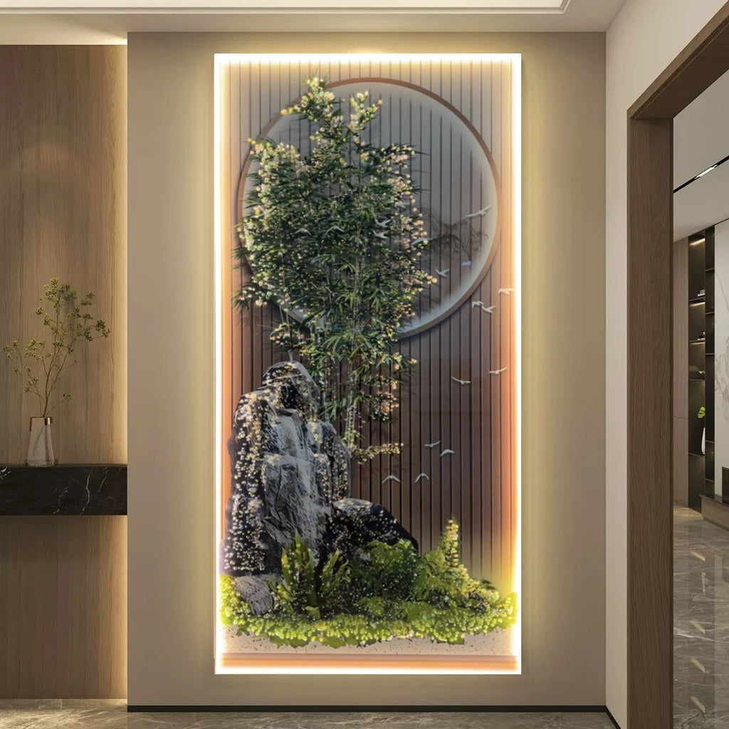 Bamboo LED Wall Art - Landscape Scenery Decorative Painting with Lights