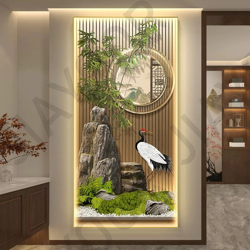 Bamboo LED Wall Art - Landscape Scenery Decorative Painting with Lights