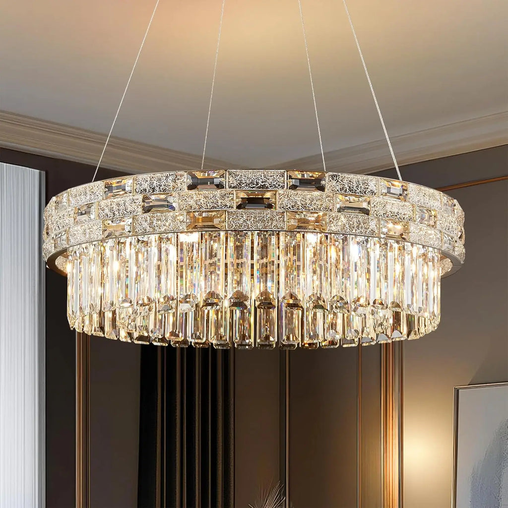 Modern Gold Crystal Chandeliers for Dining Room Living Room Vila Luxury Large Chandelier Pendant Light Fixture Kitchen Island
