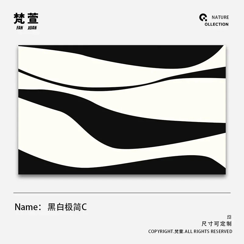 Minimalist Geometric Area Rug - Luxury Black & White Carpet for Living Room & Bedroom