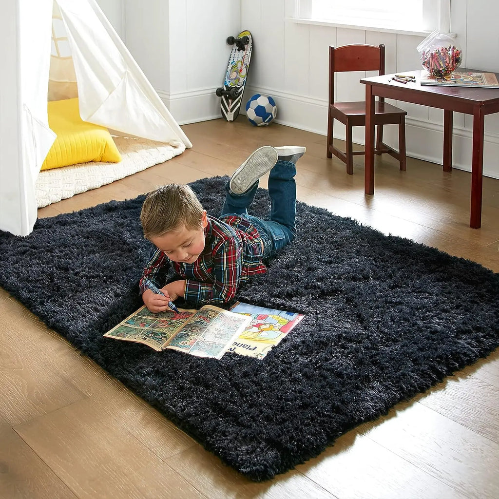 Furry Plush Area Rug - Modern Nordic Style Carpet for Living Room & Bedroom