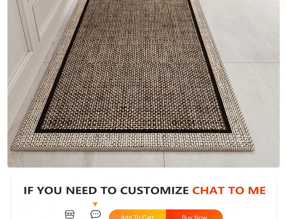 Kitchen Runner Rug - Non-Slip Long Strip Floor Mat for Kitchen & Hallway