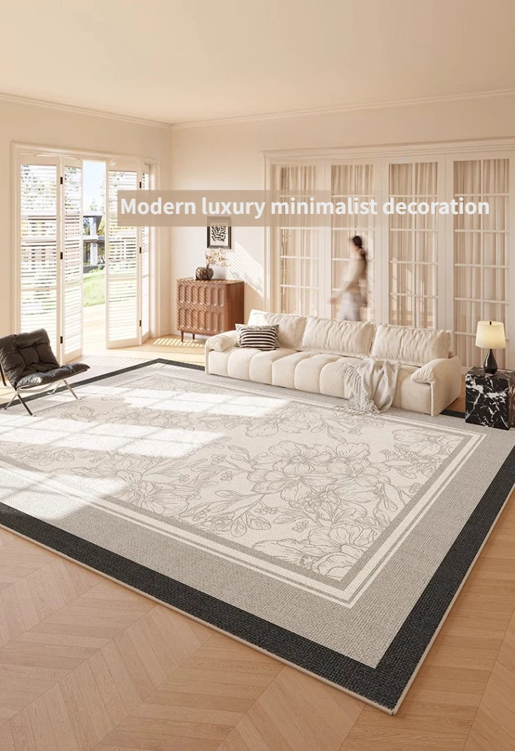 Artistic French Plush Carpet - Modern Area Rug for Living Room & Bedroom
