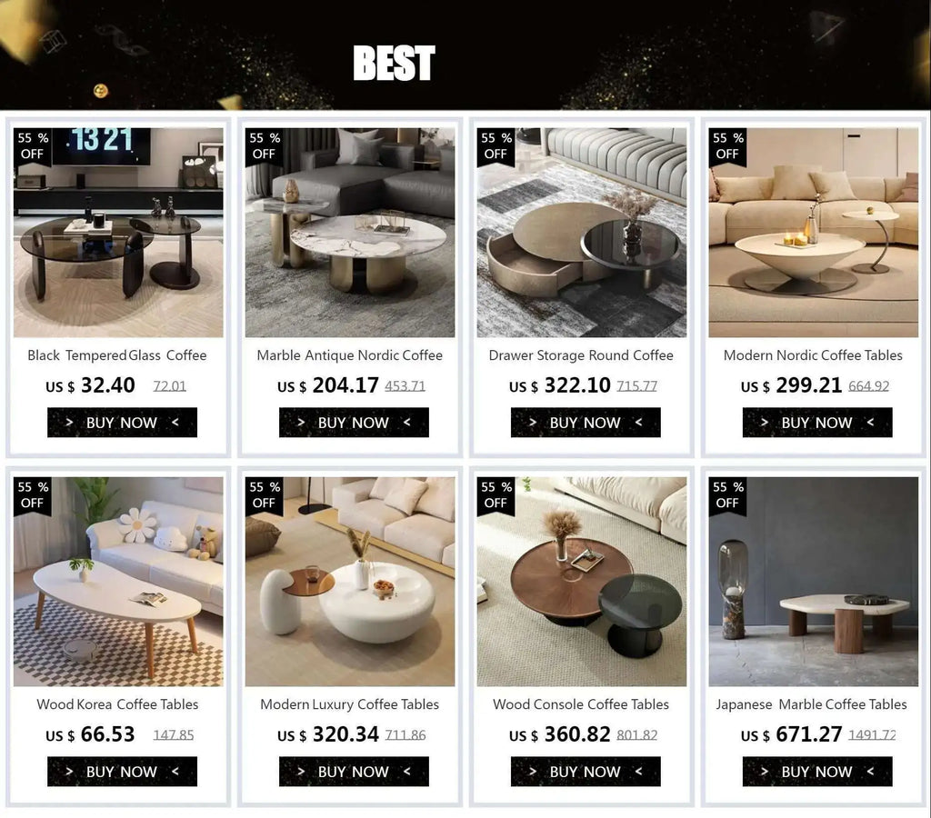 Marble Nordic Coffee Table - Mid Century Modern Design