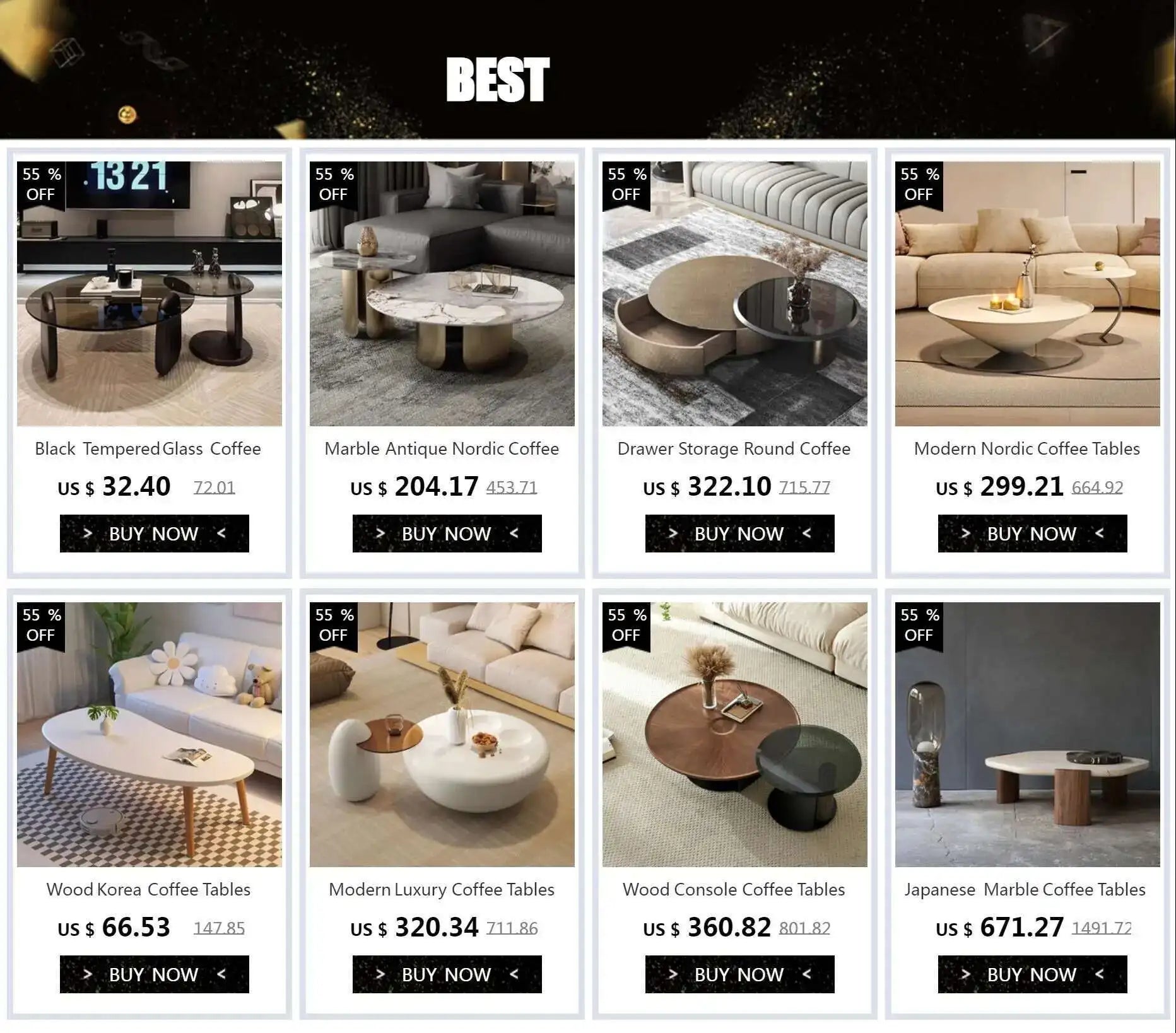 Marble Nordic Coffee Table - Mid Century Modern Design