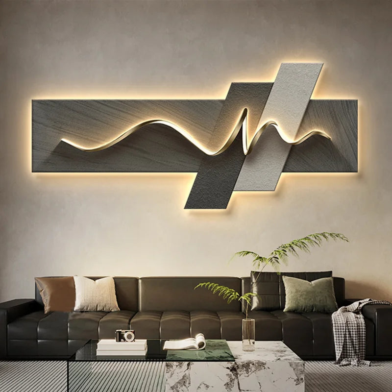 Modern Wabi Sabi LED Wall Art - Luxury Decorative Light Painting