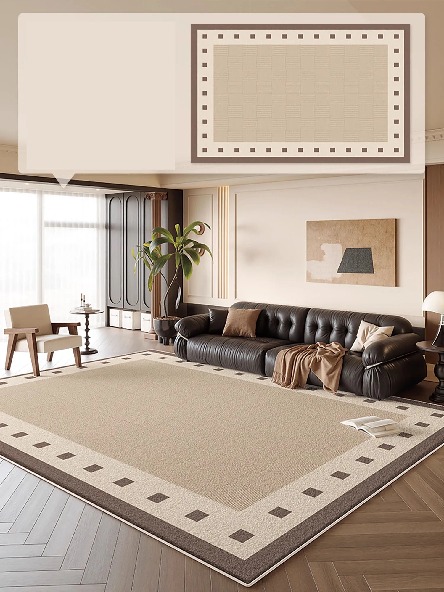 Modern Geometric Area Rug - Luxury Carpet for Living Room & Bedroom