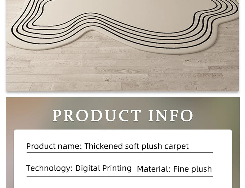 Living Room Carpet Irregular Rug Home Decoration Modern Bedroom Lounge Large Area Rugs Soft Thickened Fluffy Plush Floor Mat