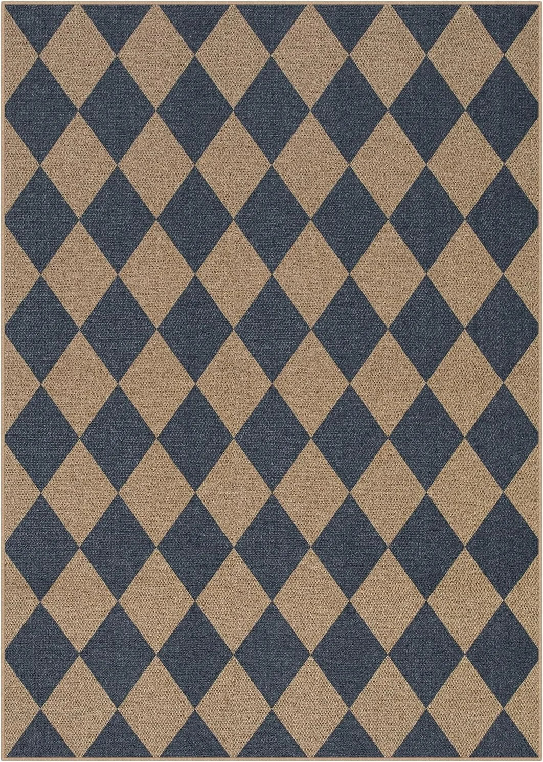 Black & White Checkered Rug - Non-Slip Living Room Carpet