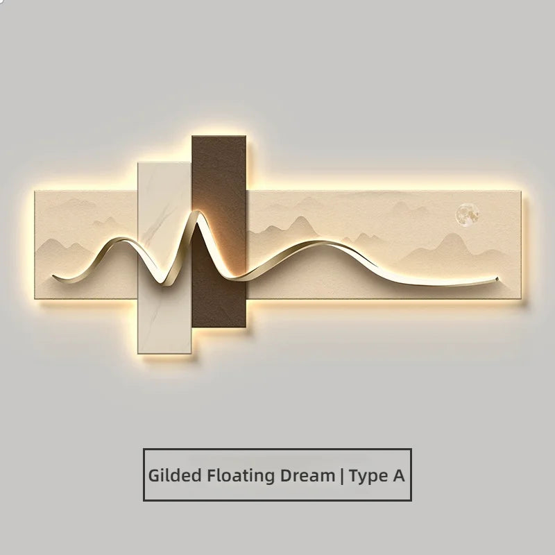 Modern Wabi Sabi LED Wall Art - Luxury Decorative Light Painting