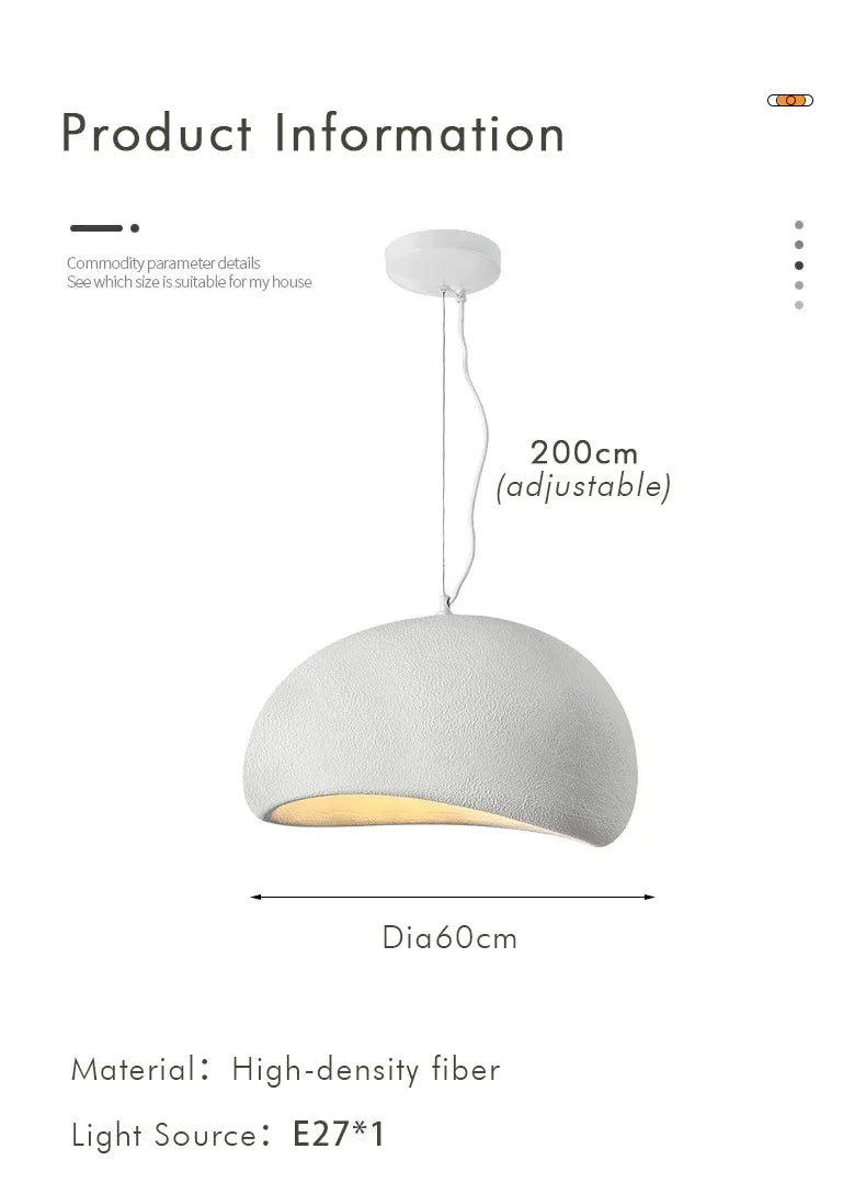 Minimalist Wabi Sabi LED Pendant Lamp for Living Dining Room Bar Home Decor Hanging Chandelier Bedroom Loft Art Lighting Fixture