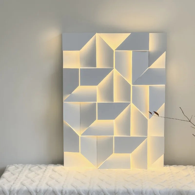 Geometric LED Wall Lamp - Modern Shadow Metal Sconce Light