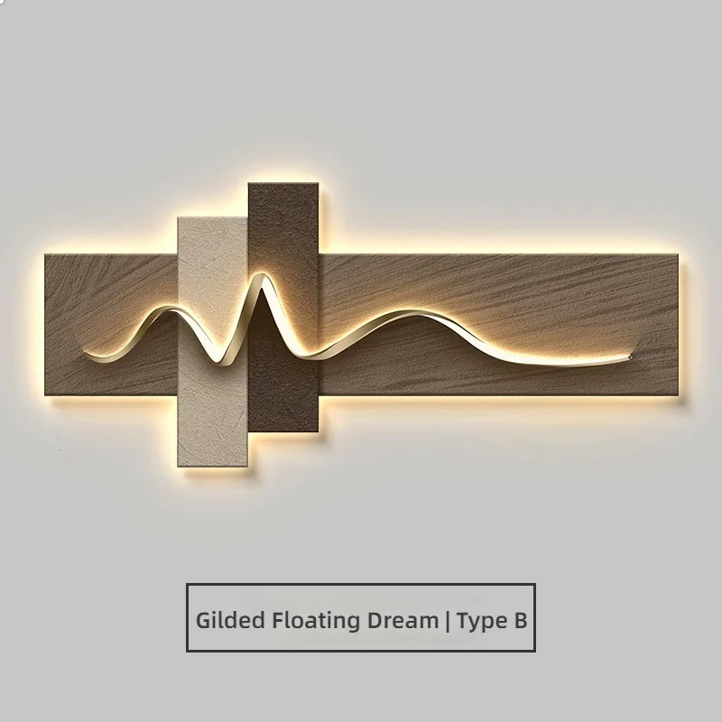 Modern Wabi Sabi LED Wall Art - Luxury Decorative Light Painting