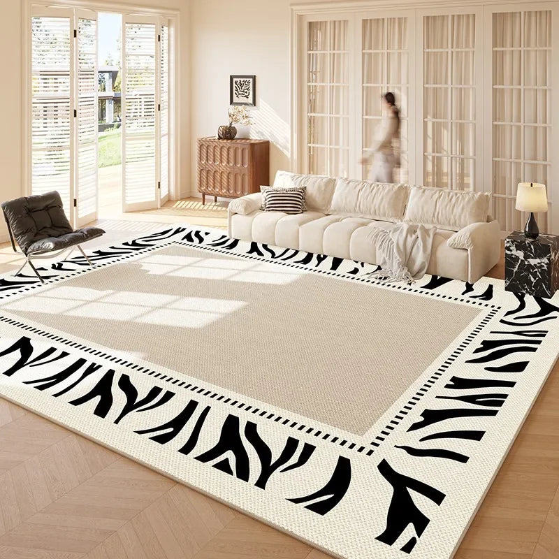 Artistic French Plush Carpet - Modern Area Rug for Living Room & Bedroom