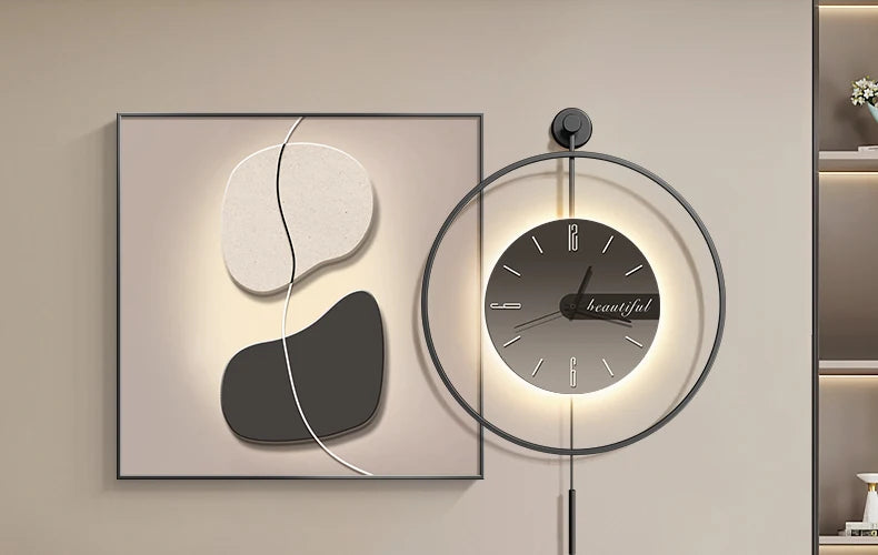 Modern LED Wall Clock - Luxury Restaurant & Living Room Decorative Art