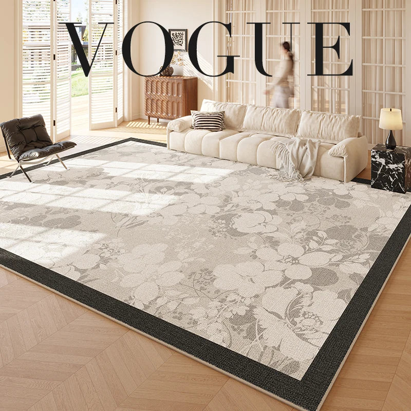 Artistic French Plush Carpet - Modern Area Rug for Living Room & Bedroom